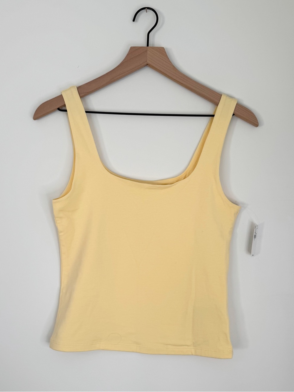 NWT Old Navy Double Layer Butter Yellow Square Neck Tank Top Size Medium